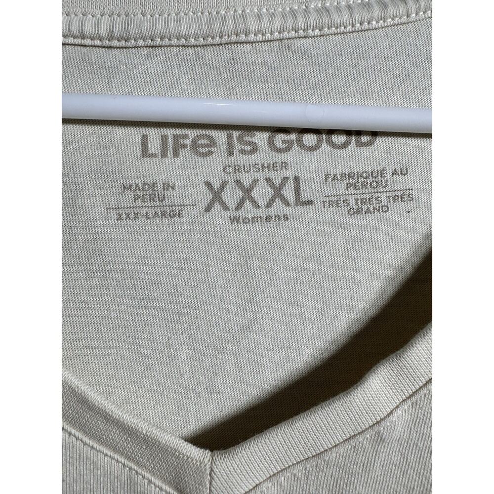 Life Is Good Crusher Women’s XXXL Beige V-Neck Pumpkin Graphic Tee Cotton - Picture 4 of 5